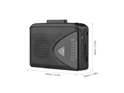 Portable Cassette Player Walkman With AM / FM Radio + Built in Speaker