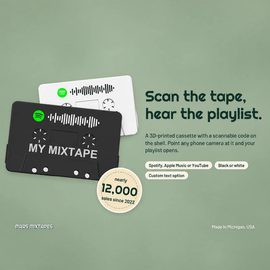 Custom Scannable Cassette — QR Code Playlist Tape Gift, Scan to Listen