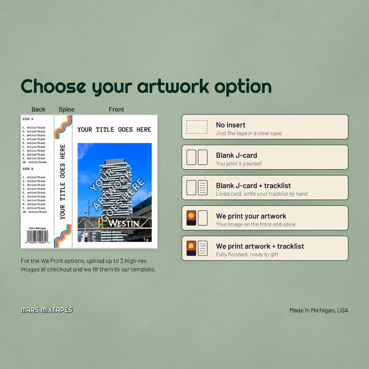 Custom Cassette Tape — Personalized Music Compilation, 60 or 90 Min, Custom J-Card Artwork