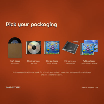 Custom CD — Personalized Music Compilation Service, Up to 80 Min, Jewel Case + Printed Artwork