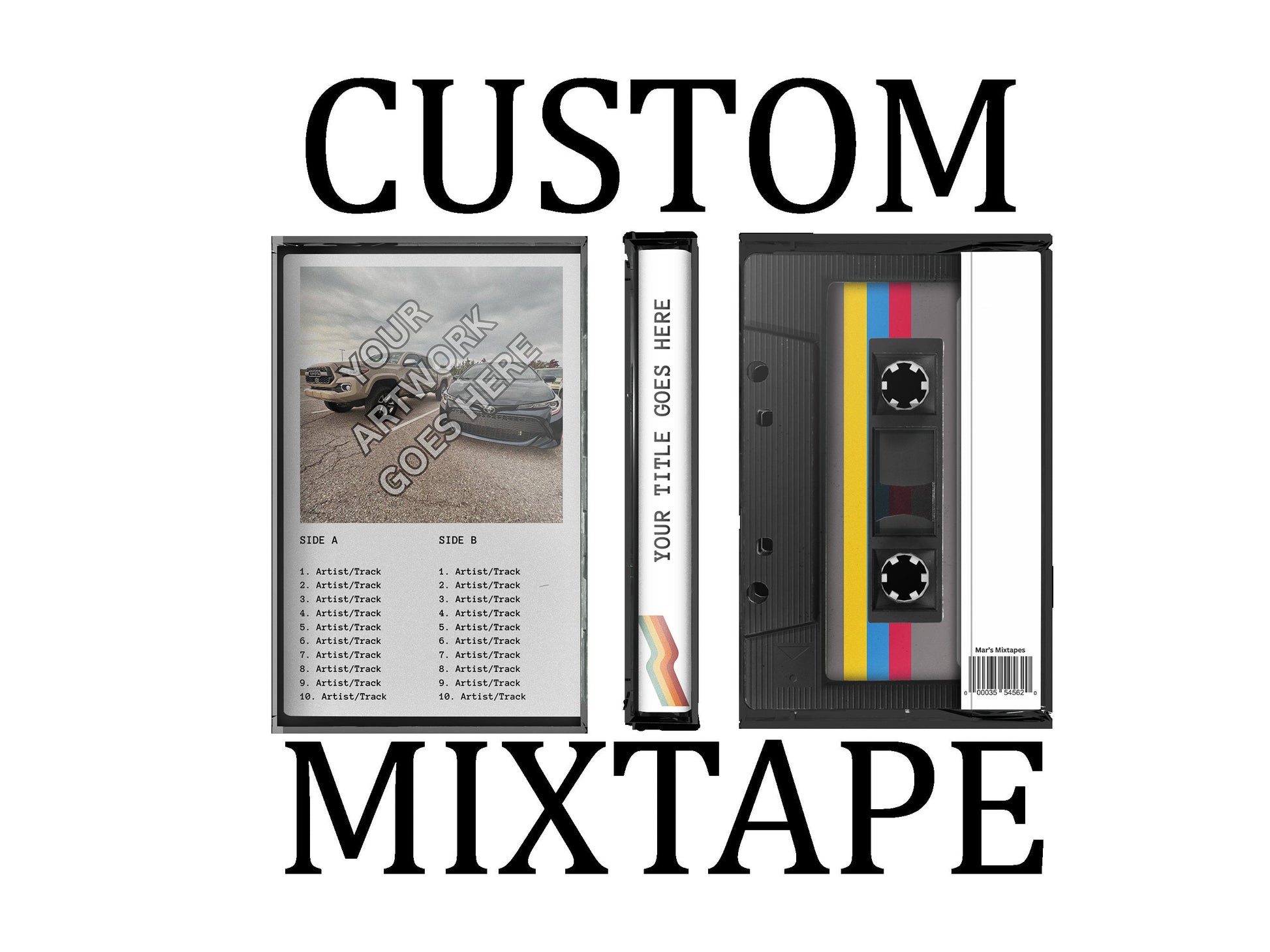 Custom Mixtape With Cover Art & Track List 30 60 90 Minutes And