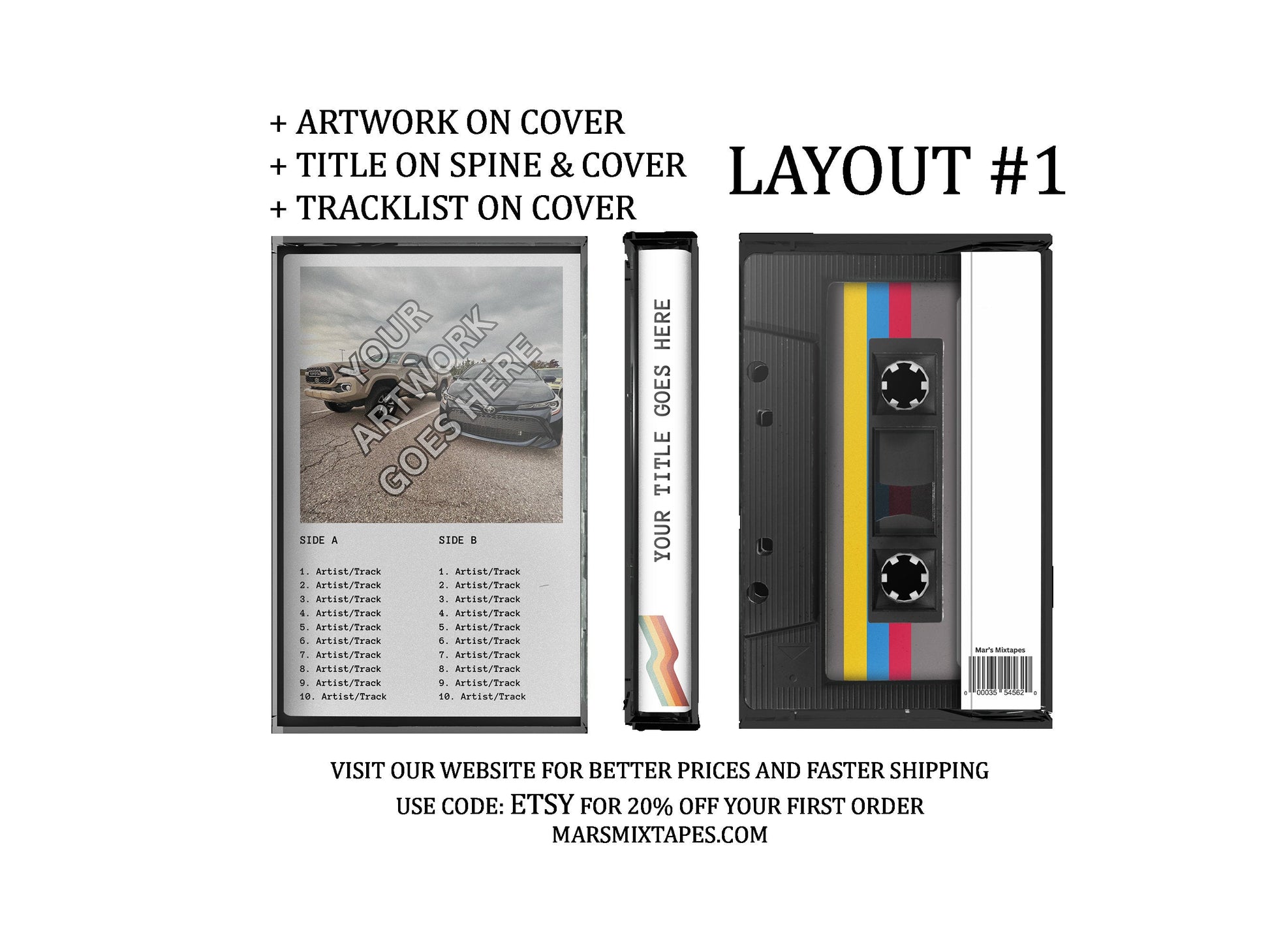 Custom Mixtape With Cover Art & Track List 30 60 90 Minutes And