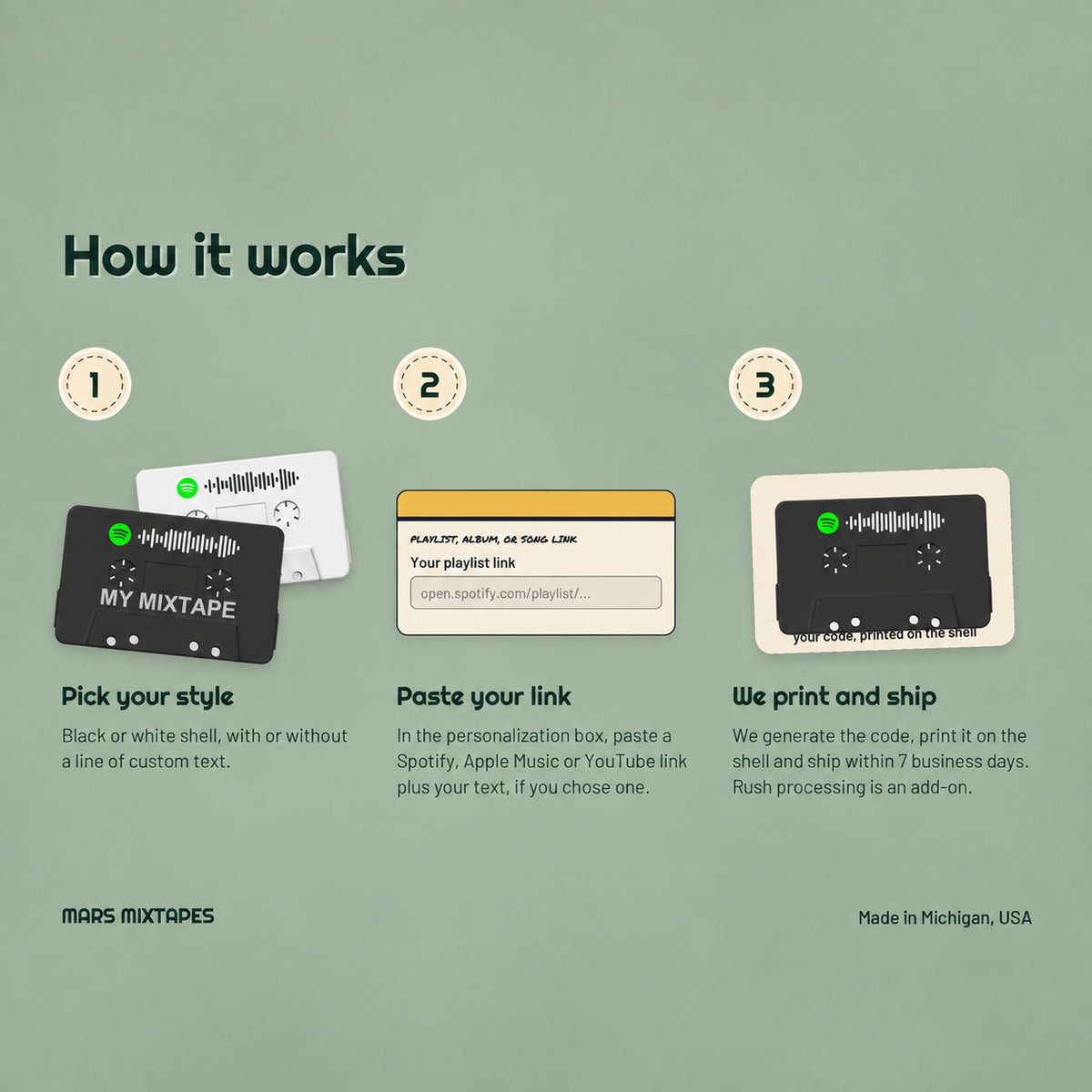 Custom Scannable Cassette — QR Code Playlist Tape Gift, Scan to Listen