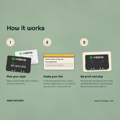 Custom Scannable Cassette — QR Code Playlist Tape Gift, Scan to Listen